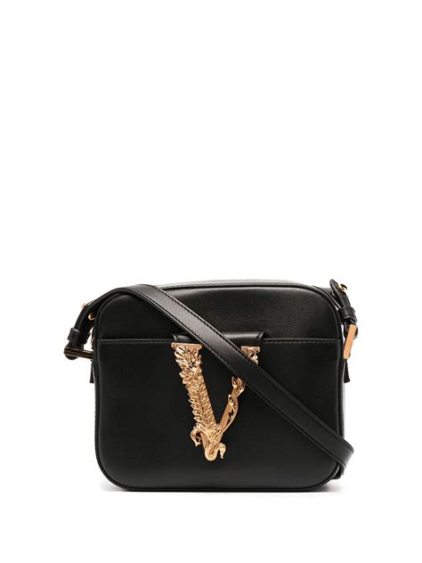 versace virtus mini bag|Versace leather crossbody bag.